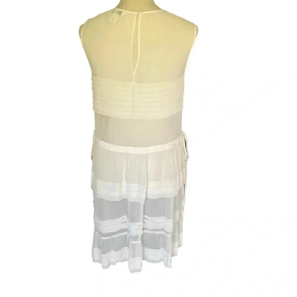 Club Monaco Ayto Sheer Tiered White Mini Dress Women Size 2 - Picture 4 of 7